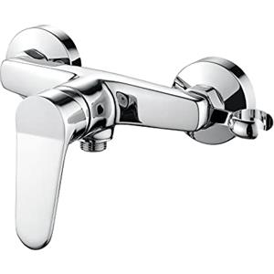 Ibergrif Miscelatore Doccia Monocomando in Ottone Cromo Lucido, Cartuccia Ceramica, Facile Installazione, Anti-Perdita, Miscelatore per Bagno e Vasca, Acqua Calda e Fredda, M12059-1