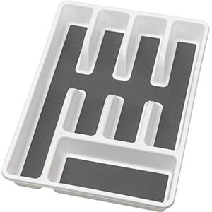 Wenko Portaposate antiscivolo - Inserto posate per cassetti, Polipropilene, 26.5 x 5 x 36.5 cm, Bianco