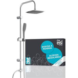 EISL EASY FRESH DX12006 Set doccia senza rubinetto, colonna docia, set doccia con doccia a pioggia grande e doccetta, colonna doccia senza miscelatore, kit di installazione completo, cromato