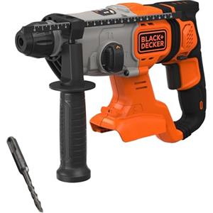 BLACK+DECKER Trapano a percussione SDS-Plus a batteria da 18 V, energia d'urto 1,2 J, 3 modalità, include punta per calcestruzzo da 6 mm e scatola del kit, BCD900B-XJ