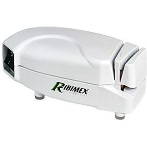 Ribimex Affilacoltelli Elettrico, Affilatore per Coltelli, Forbici, Lame e Utensili da Taglio, Compatto, Mola con Diametro 34 mm, Motore da 40 W, Interruttore On/Off, Piedini Antiscivolo - PRS35