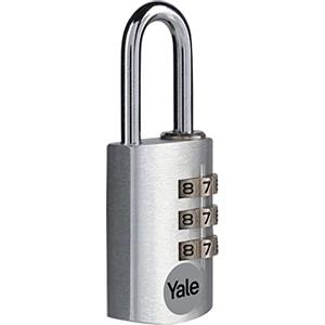 Yale Lucchetto in alluminio a combinazione YE3CB/20/121/1/S oro, corpo 20mm, arco in acciaio, combinazione a 3 cifre