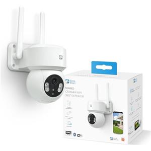 Garza Telecamera di sorveglianza IP WiFi intelligente da esterno a 360°, 1296P con visione notturna, audio bidirezionale, rilevamento del movimento, controllo app