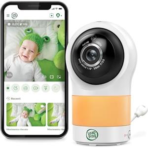 LeapFrog LF1911 Baby Monitor con video in 1080HD,App gratuita con rilevamento del movimento e del rumore,visione notturna a colori,modalità privacy,telecomando dello zoom a inclinazione di rotazione