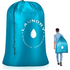 AiQInu Sacca Biancheria Sporca, Sacco Portabiancheria Sporca, Sacchetti Lavatrice Biancheria, Borsa Organizer con Coulisse, Viaggio Cesta Biancheria Sacchetto per Camera 60 x 85cm