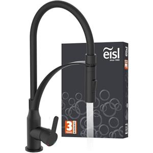 EISL NI183CARB CARNEO - Rubinetto da cucina con doccetta estraibile, con funzione di risparmio dell'acqua, girevole per lavello, miscelatore monocomando, colore: Nero