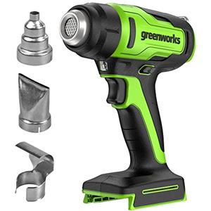 Greenworks G24HG Pistola Termica a Batteria, Riscaldamento Rapido 9 Secondi, Ventola 2 Velocità 200L/min., SENZA Batteria 24V e Caricabatterie, Garanzia 3 Anni