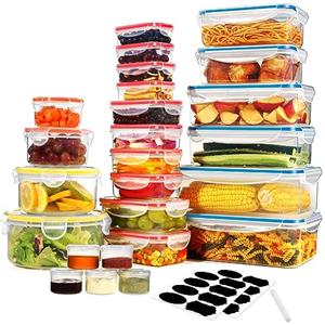 YASHE 50 Pezzi Contenitori Ermetici per Alimenti, Senza BPA Contenitore Plastica con Coperchio, Contenitori Cucina Organizer per Dispensa, Credenza, Sicuro nel Microonde e Lavastoviglie