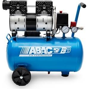 ABAC Compressore d'Aria Silenzioso EASE-AIR 24, Compressore Aria Oil-Free, Pressione Massima 8 Bar, Potenza 1 Hp, Serbatoio 24 Litri, Rumorosità 59 dB
