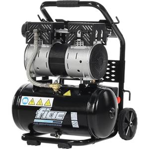 FIAC Compressore d'Aria Portatile Silenzioso SUPERSILENT 10, Compressore Aria Senza Olio, Pressione Massima 8 Bar, Potenza 1 CV, Serbatoio 10 Litri, Rumorosità 58 dB LpA