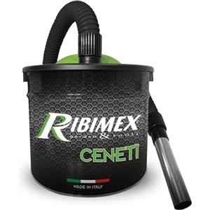 Ribimex Aspiracenere Elettrico Cenetì, con Filtro HEPA Lavabile, Bidone da 15 L, Potenza 800 W, Ideale per Aspirare Ceneri Fredde da Stufe, Caminetti e Barbecue - PRCEN009H