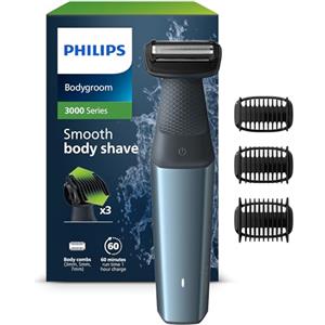 Philips Bodygroom Series 3000 Rifinitore impermeabile per inguine e corpo, rasatura precisa e confortevole, routine di cura del corpo completa, 60 minuti di autonomia, modello BG3027/03