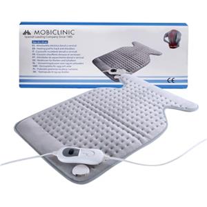 Mobiclinic®, Termoforo elettrico, Cuscino termico per collo e spalle, Basso consumo, 3 livelli di calore, Spegnimento automatico, Zona lombare cervicale, Lavabile, 62x43