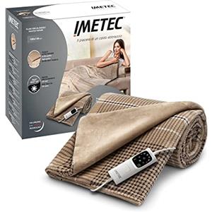 Imetec CaldoPlaid Elegance, Plaid Riscaldabile, Morbida Coperta Elettrica, 180x140 cm, Tessuto Double Face, Risparmio Energetico, Tecnologia Adapto, Rapido Riscaldamento, 6 Temperature, Lavabile