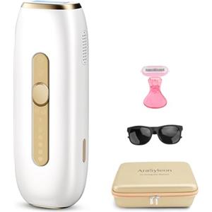 AraSyleon IPL epilatore luce pulsata, Raffreddamento Zaffiro Senza Dolore Epilatore luce Pulsee, 1200nm Epilatore laser, 3 Modalità Regolazione 5 Velocità, Depilazione Permanente