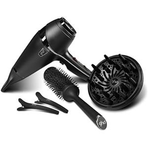 ghd Air Kit Phon Professionale, Include Asciugacapelli Effetto Anticrespo con Motore AC e Tecnologia a Ioni, Beccuccio, Diffusore, 2 Clips e Spazzola in Ceramica, per uno Styling da Salone