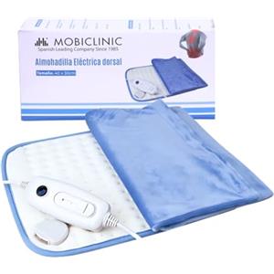 Mobiclinic®, Cuscino termoforo elettrico, Basso consumo, 6 livelli di calore, Marchio europeo, Spegnimento automatico, Per la schiena, Lombare e cervicale, 40x30, Lavabile
