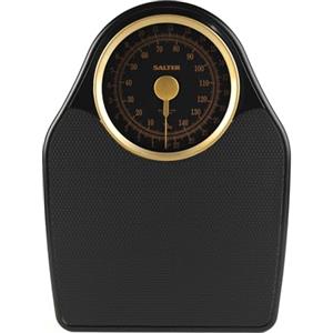 Salter Bilancia meccanica Doctor Style - Capacità massima 150 kg, quadrante grande di facile lettura con puntatore rotante, ampia piattaforma con tappetino in vinile, senza batterie, colore oro
