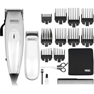 WAHL Home Pro Deluxe Combo Taglia Capelli Elettrico con Filo e Leva di Regolazione 8 Pettini Guida, Kit con rifinitore a Batteria, Forbici e Pettine