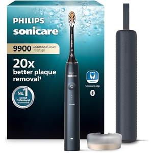 Philips Sonicare DiamondClean Prestige 9900 - Spazzolino elettrico sonico con 1 testina Premium All-in-One A3 e custodia di ricarica blu notte modello HX9992/12