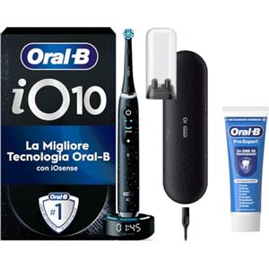 Oral-B Spazzolino Elettrico Ricaricabile iO 10 Nero, 1 Spazzolino Elettrico, 1 Testina, Custodia Da Viaggio Ricaricabile + Dentifricio Oral-B Pro Expert, Per Una Pulizia Denti Efficace