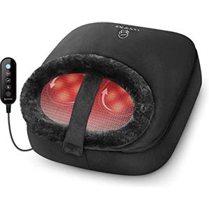 COMFIER Massaggiatore per piedi Shiatsu con calore, scaldapiedi con 2 in 1 Kneading, massaggiatore per schiena, massaggiatore elettrico per sollievo dal dolore (nero)