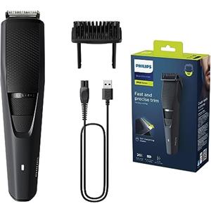 Philips Beard Trimmer Series 3000 - Regolabarba elettrico per uomo con lame autoaffilanti, sistema Lift & Trim, 60 min di uso cordless e 1 ora di ricarica (modello BT3233/15)