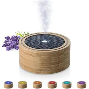 medisana | AD 625 | Diffusore d'aromi | Bambù | Fresco per ambienti | Deodorante aria | Lampada profumata con timer | Fragranza ambiente elettrico | Oli essenziali | Luce wellness in 6 colori | 100 ml