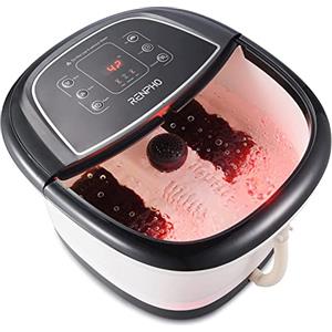 RENPHO Pediluvio piedi con Riscaldamento Veloce Massaggio Automatico e Potenti Getti di Bolle, Rulli Massaggianti shiatsu Motorizzati, Pedicure per Piedi Stanchi, Temperatura Regolabili