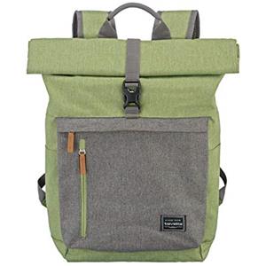 travelite zaino per il bagaglio a mano, zaino per laptop da 15,6 pollici, BASICS, zaino da viaggio con funzione roll-top, 60 cm, 35 litri