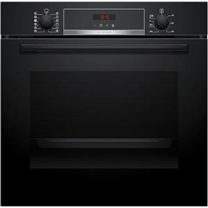 Bosch HQA574BB3 Serie 4, Forno con vapore da incasso, Pirolisi: pulizia del forno senza sforzo, Display LED rosso, 10 programmi automatici, Nero, 60 x 60 cm