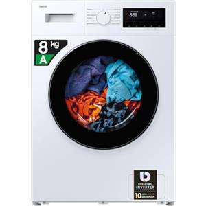 Samsung Lavatrice Front Slim WW80FG3M05AW/ET, 8 Kg, Display LED, Vapore Igienizzante, Carica Frontale, Corpo: Bianco, Oblò e Display: Nero, 59,5l x 85h x 48p cm