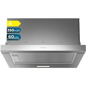 Cecotec Cappa aspirante telescopica da Bolero Flux TLM 603500 Inox A. Motore 70 W, potenza di aspirazione 60 cm, 350 m3/h, meccanico, 2 livelli di potenza, luce e filtro al carbonio, finitura, Inox