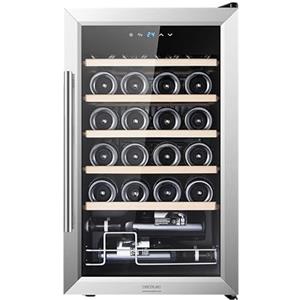 Cecotec Enoteca 24 Bottiglie - Frigorifero per Vini Bolero GrandSommelier 2450 Inox Compressor. Temperatura regolabile di 5-18 °C, alte prestazioni, funzionamento silenzioso e senza vibrazioni