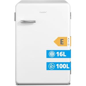 COMFEE' RCD113WH2RT(E) Frigorifero Piccolo con Freezer, 116 Litri, Design Retrò, Frigo Monoporta, Temperatura Regolabile, Adatto a Camera, Ufficio e Hotel, Luce a LED, Silenzioso, Bianco