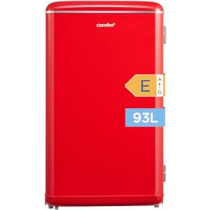 COMFEE' RCD93RE2EURT(E) Frigorifero Monoporta 93L, Design Retrò, Controllo Temperatura Regolabile, Adatto per Casa, Ufficio e Altre Applicazioni Domestiche, Colore Rosso
