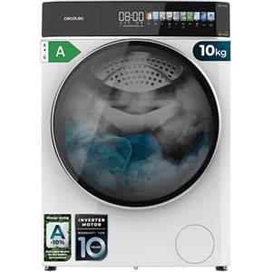 Cecotec Lavatrice 8Kg Carica Frontale Bolero DressCode 8900 Inverter FullColor Steel A. Acciaio 1400 Giri, Schermo 10,3", 11 Programmi, Inverter, SteamMax, Classe A