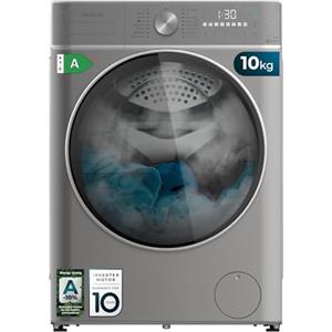 Cecotec Lavatrice 10 Kg di carico frontale Bolero DressCode 10800 Inverter Steel A. 1400 giri/min, 16 programmi, classe A, motore inverter plus, vapore SteamMax, lavaggio intelligente e rilevatore di