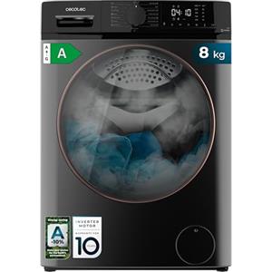 Cecotec Lavatrice a Carica Frontale 8 kg Bolero Dresscode 8610 Inverter Steel A. 2000W, 1400 RPM, Classe A, Steam Max, Motore Inverter Plus, 15 Programmi, Onsmart, Fuzzy Logic, Smooth Wash, Stop&Go