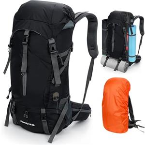 Cozary Zaino Trekking 70L Anti-Strappo Impermeabile con Copripioggia, Sistema Traspirante per Escursionismo Campeggio Montagna