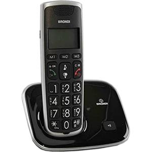 Brondi Bravo Gold Telefono Cordless, Nero
