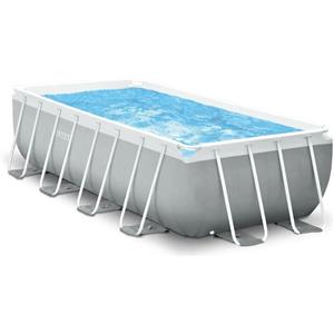 INTEX Piscina Prisma Metal Frame 488x244x107 Pompa Filtro, Scaletta,telo Base, Copertura