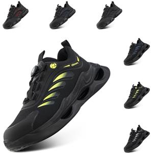 Loiston Scarpe Antinfortunistiche Unmo Donna Scarpe da Lavoro con Punta in Acciaio Scarpe Antinfortunistica Sicurezza Cantiere Protettive Verde 39 EU