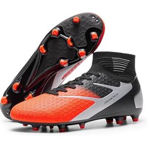 DREAM PAIRS Scarpe da Calcio da Uomo Scarpe da Allenamento Professionali Scarpe da Calcio Professionali Tacchetti Spikes Tacchetti,Size 41,Arancia,SDSC2407M