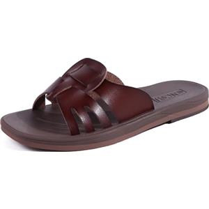 ONCAI Sandali Donna Estive Comode Moda Piatti Eleganti Ciabatte Donne Antiscivolo Gomma Suole Casual Estate 2025 Spiaggia Casa Marrone Taglia 41