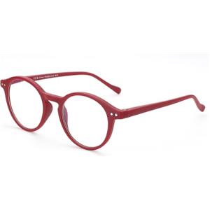 ZENOTTIC Occhiali da Lettura Presbiopia Anti Luce Blu con Lenti Antiriflesso Uomo e Donna Leggero Telaio Rotondo Vintage Rosso 0.0x