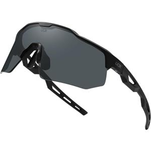 ULTR Occhiali Ciclismo Uomo & Donna - Occhiali da ciclismo per Herren & Damen di alta qualità con protezione UV 400 - Schnelle Brille ideale per il ciclismo o la corsa (Nero (Lente Rossa))