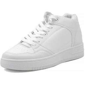 JOMIX Scarpe Uomo Alte Sneakers Uomo Casual con Stile Basket Suola Antiscivolo Design Minimal Leggere e Comode per Passeggiate Uso Quotidiano MBO255296 Bianco 45