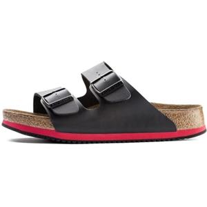 Birkenstock 230114-45, Scarpe da Corsa Arizona Birko-Flor Rosso/Nero, Taglia 45-Plantare Normale Donna, Black 230114, EU