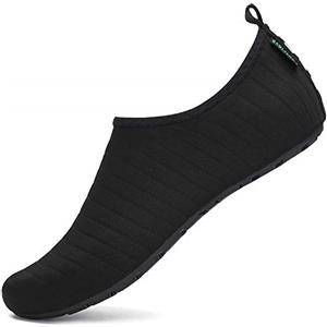 SAGUARO Scarpe da Scoglio Donna Uomo da Immersione Scarpette da Surf Water Shoes Barefoot per Bagno Spiaggia Mare Snorkel Yoga, Nero 44/45
